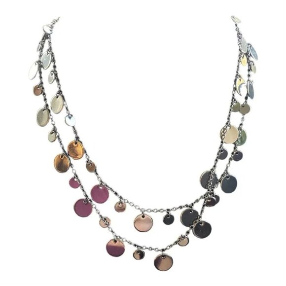 Lia Sophia Jewelry - Lia Sophia Retired Panorama Mirror Tassel Wrap Necklace in Gunmetal Grey Long